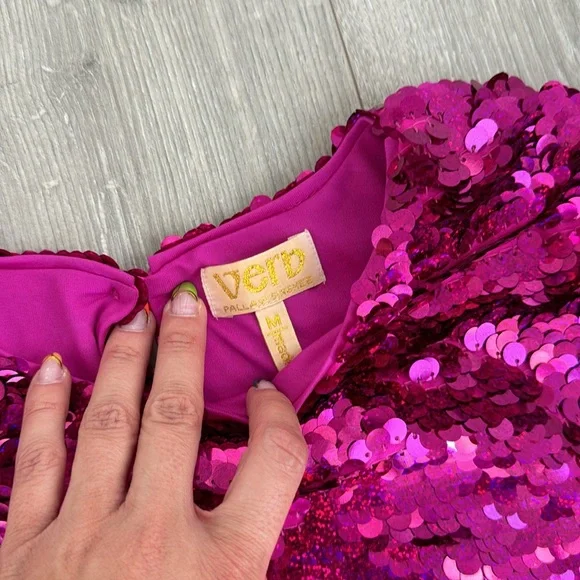 Anthropologie Verb pink sequin shift dress. - Picture 2 of 5